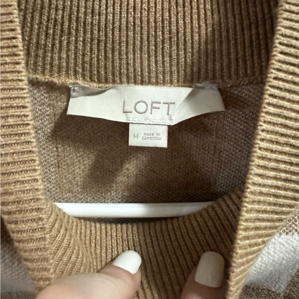 Loft window pain plaid Sweater size 14 - Picture 4 of 5